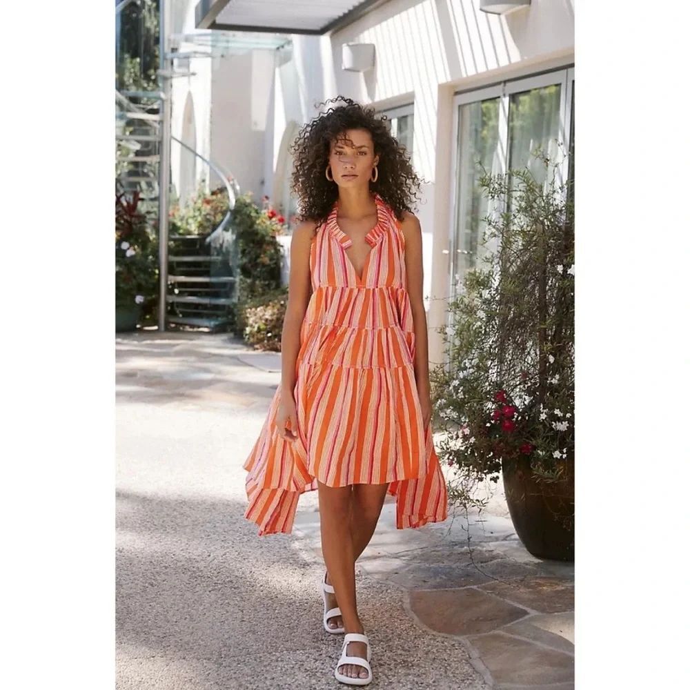 Anthropologie Sasha Tiered Midi Dress x Ro’s Garden